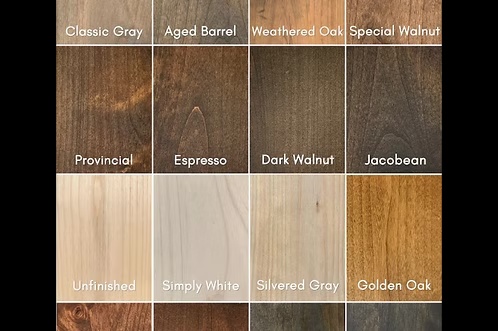Custom Bunk Bed Shop wood stain color options