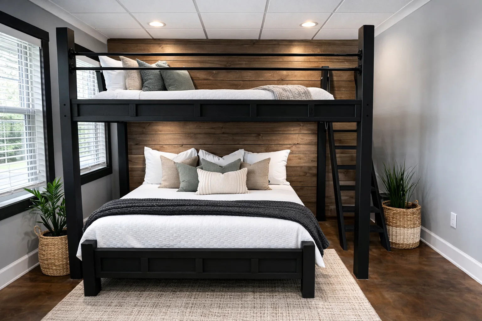 Perpendicular custom bunk room inspiration