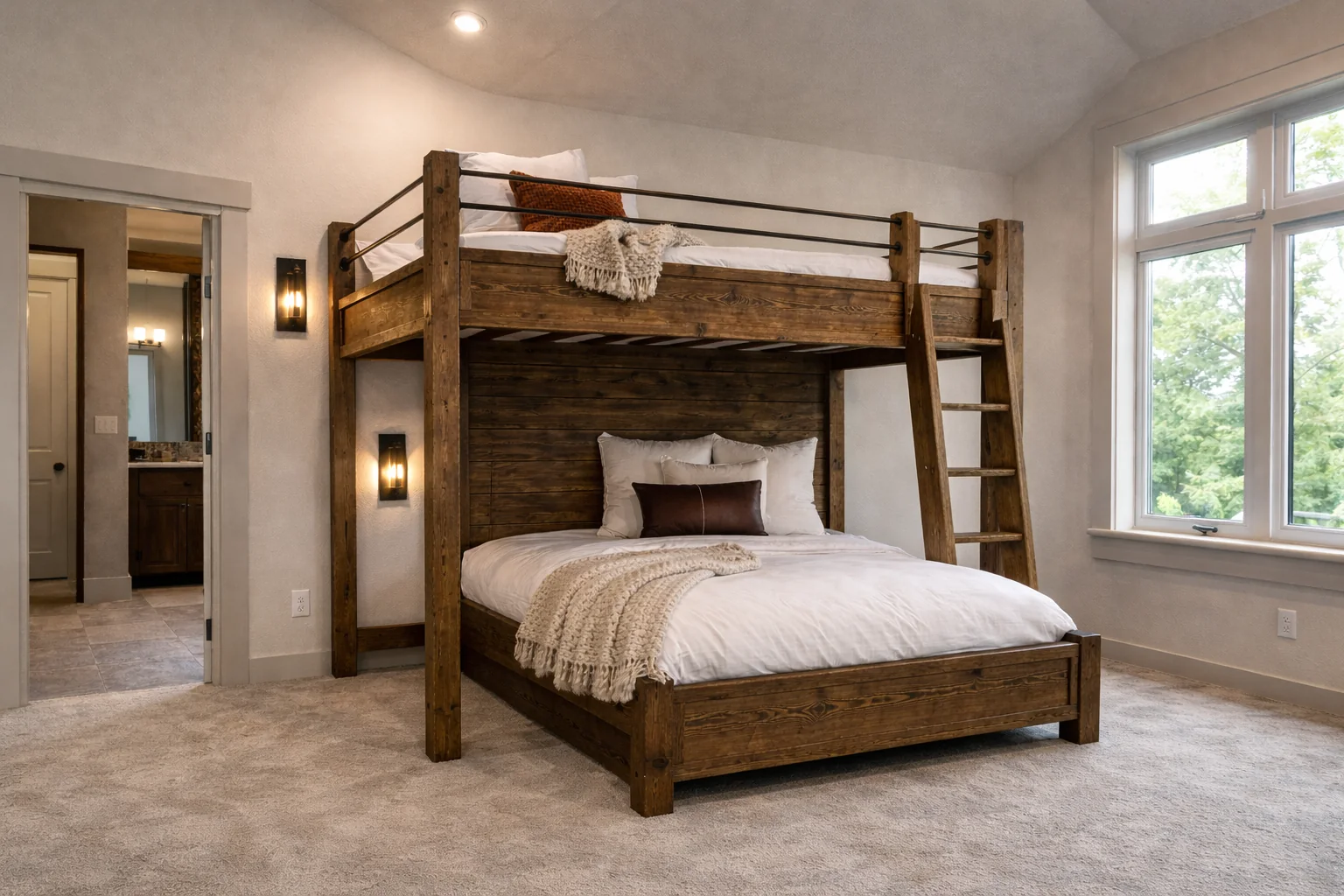Warm wood custom bunk bed inspiration
