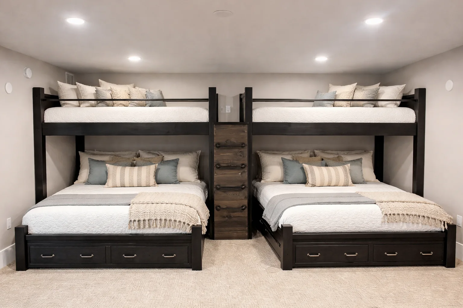 Light-wood adult bunk room inspiration