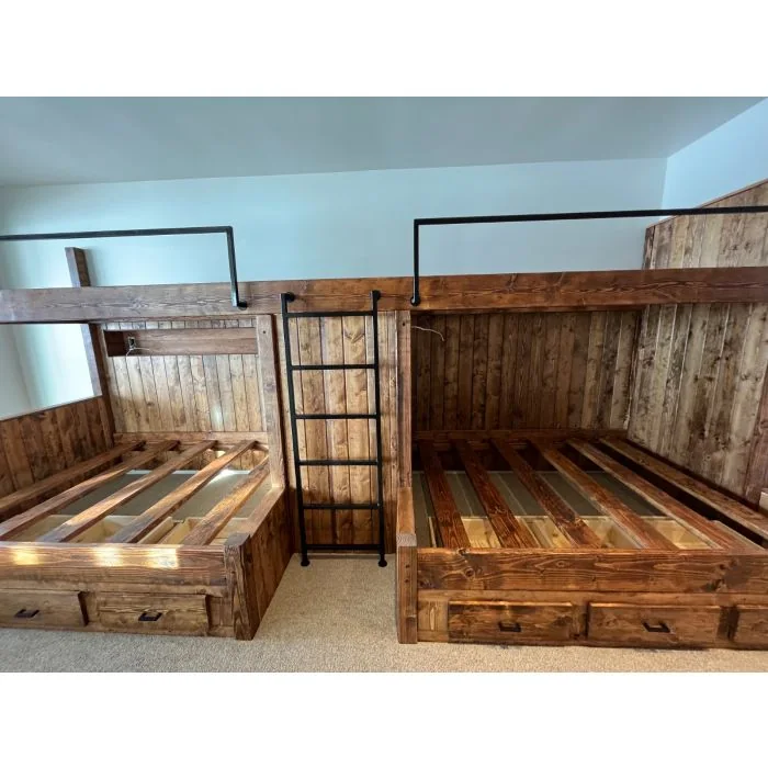 Rustic platform bunk-room design